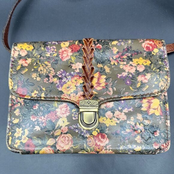 Patricia Nash Floral Leather Crossbody Shoulder Bag Purse Removable Strap Clutch - Picture 2 of 12